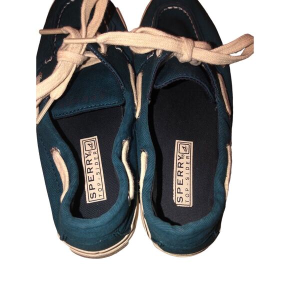 EUC Sperry Top-Sider Women's Biscayne Teal Blue Canvas Boat shoe Size 6M - Picture 7 of 9